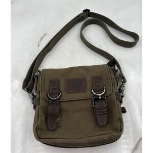 Stumper & Fielding Canvas Messenger Bag Crossbody Brown Leather Great Britain